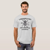 明白なアームレスリングのチャンピオン Tシャツ (正面フル)