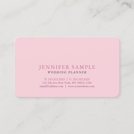 明白なウェディングプランナーのモダンな専門の花柄 名刺 (裏面)