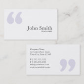 明白なシンプルは伝記作家の名刺を引用します 名刺 (正面/裏面)