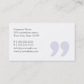 明白なシンプルは伝記作家の名刺を引用します 名刺 (裏面)