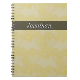 明白なタイルの陶磁器の表面の黄色文字 ノートブック