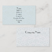 明白なダマスク織の花柄パターン 名刺 (正面/裏面)