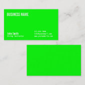 明白なネオン緑のダイビングの名刺 名刺 (正面/裏面)