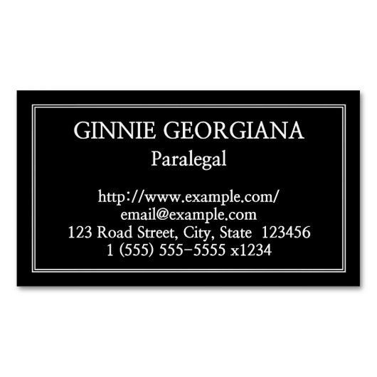 明白なパラリーガルの磁気名刺 マグネット名刺 (正面)