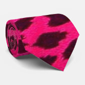 明白なピンクのヒョウのプリントのタイ-大活字 ネクタイ (ロール)