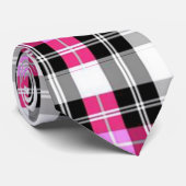 明白なピンクの格子縞のタイ ネクタイ (ロール)