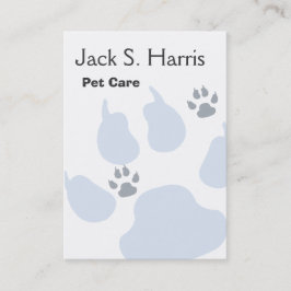 明白なペットの世話の動物の付き添い犬猫の足のプリント 名刺