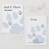 明白なペットの世話の動物の付き添い犬猫の足のプリント 名刺 (正面/裏面)