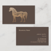 明白なヴィンテージの金ゴールドの馬の暗いタンの名刺 名刺 (正面/裏面)