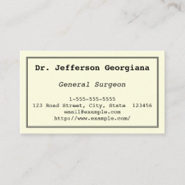 明白な及び基本的なSurgeon大将の名刺 名刺