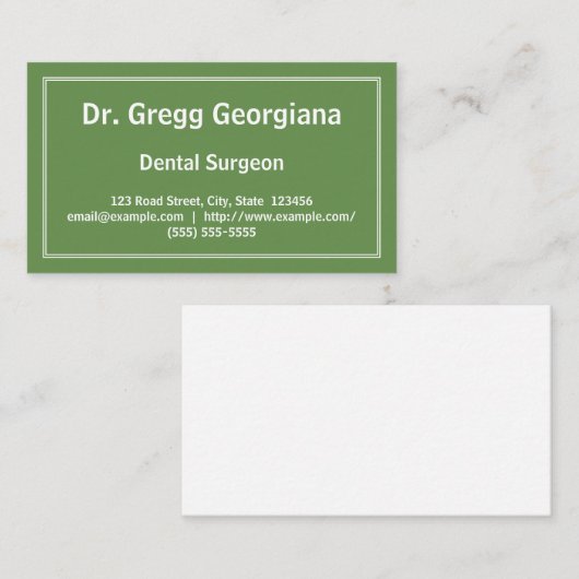 明白な口腔外科医の名刺 名刺 (正面/裏面)