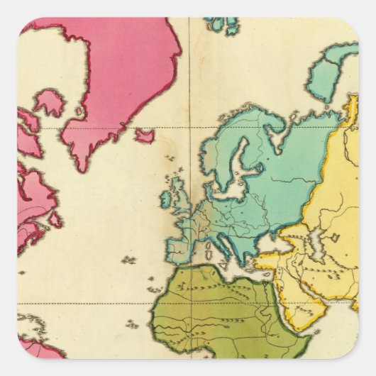 明白な地図の世界 スクエアシール (正面)