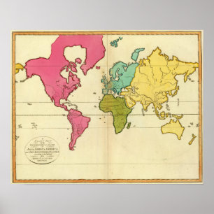明白な地図の世界 ポスター