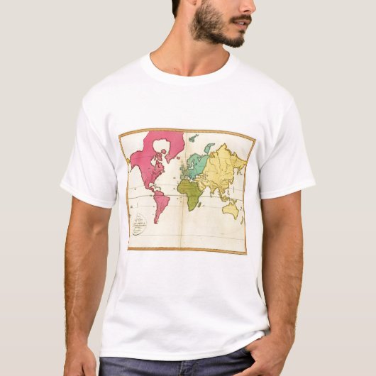 明白な地図の世界 Tシャツ (正面)