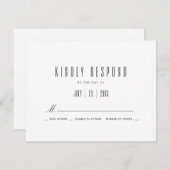 明白な白|の結婚式招待状RSVP 出欠カード (正面/裏面)