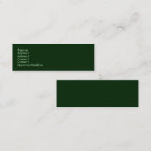 明白な緑の砂岩プロフィールカード スキニー名刺 (正面/裏面)
