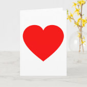 明白な赤いハート カード (黄色い花)