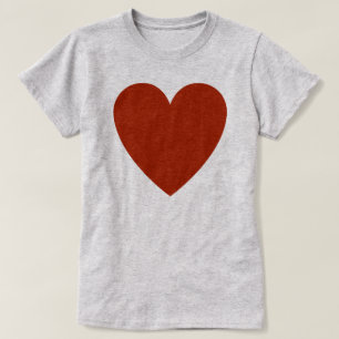 明白な赤いハート Tシャツ