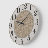 明白な黄褐色のバーラップの背景のテンプレート ラージ壁時計 (傾斜)