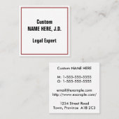 明白な、基本的な、専門の名刺 スクエア名刺 (正面/裏面)