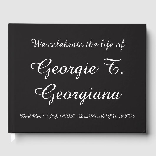 明白な"私祝たちの人生"葬儀ゲストブック ゲストブック (正面)