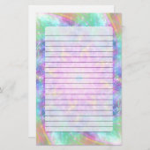 明白熱［赤熱］光を放つるいラカラフルイトスパイラルマンダラアート 便箋 (正面/裏面)