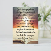 明瞭なフラットグリーティングカードのための毎日の祈りの言葉 カード (スタンド正面)