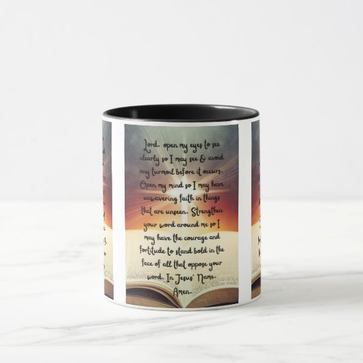 明瞭な2トーンのマグカップのための毎日の祈りの言葉 マグカップ (中央)