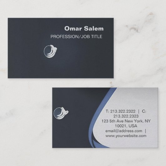 「明確エレガントで明瞭なモダン名刺 名刺 (正面/裏面)