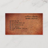 明素朴るい茶色の革モノグラムのブラックスクリプト 名刺 (裏面)