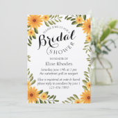 明素朴るい黄色のひまわりブライダルシャワー 招待状 (スタンド正面)