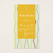 明細カラフル衣料品サイズ価格つるラベルラベル (裏面)