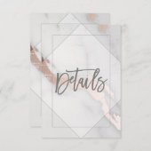 明細カードを結婚する大理石およびばら色の金ゴールド エンクロージャーカード (正面/裏面)