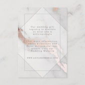 明細カードを結婚する大理石およびばら色の金ゴールド エンクロージャーカード (裏面)