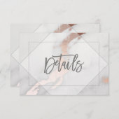 明細カードを結婚する大理石およびばら色の金ゴールド エンクロージャーカード (正面/裏面)