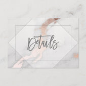 明細カードを結婚する大理石およびばら色の金ゴールド エンクロージャーカード (正面)