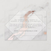 明細カードを結婚する大理石およびばら色の金ゴールド エンクロージャーカード (裏面)