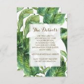 明細カードを結婚する植物の群葉のシュロの葉 エンクロージャーカード (正面/裏面)