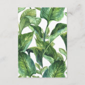 明細カードを結婚する植物の群葉のシュロの葉 エンクロージャーカード (裏面)