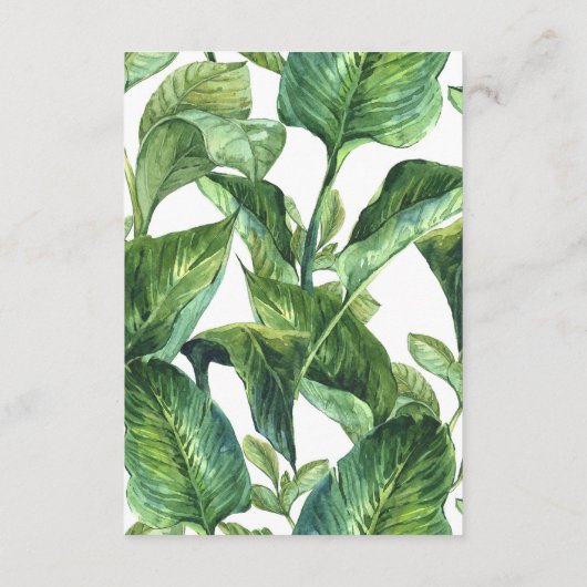 明細カードを結婚する植物の群葉のシュロの葉 エンクロージャーカード (裏面)