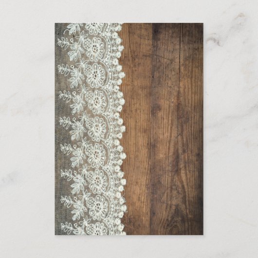 明細カード|の素朴な木製の花のレースの結婚式 エンクロージャーカード (裏面)