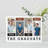 明細モダンの卒業発表 招待状 (スタンド正面)