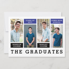 明細モダン兄弟姉妹の卒業発表 招待状