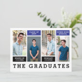 明細モダン兄弟姉妹の卒業発表 招待状 (スタンド正面)