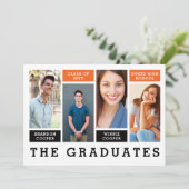 明細モダン兄弟姉妹卒業の発表 招待状 (スタンド正面)