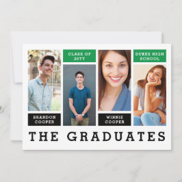 明細モダン兄弟姉妹卒業の発表 招待状