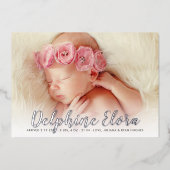 明細書名ベビー写真の誕生発表 箔招待状 (正面)