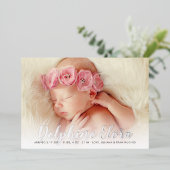 明細書名ベビー写真の誕生発表 箔招待状 (立ち正面)