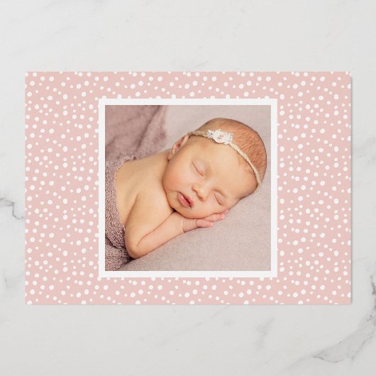 明細書名ベビー写真の誕生発表 箔招待状 (裏面)