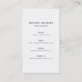 明細書 |写真の名刺 名刺 (裏面)